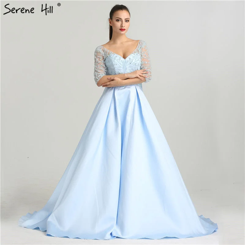 On Sale no return no refundSale V-Neck Sexy Evening Dresses Long Half Sleeves Crystal Beading LA6429 On Sale no return no refundSale V-Neck Sexy Evening Dresses Long Half Sleeves Crystal Beading LA6429