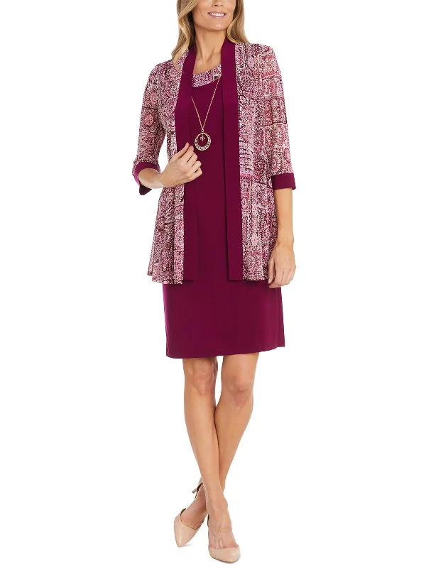 Womens Stretch 2 Piece Two Piece Dress