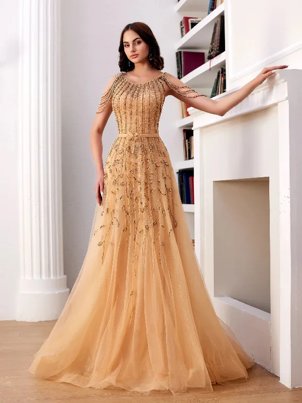 Modessa Couture M20350 Long Ball Gown Beaded Formal Prom Dress