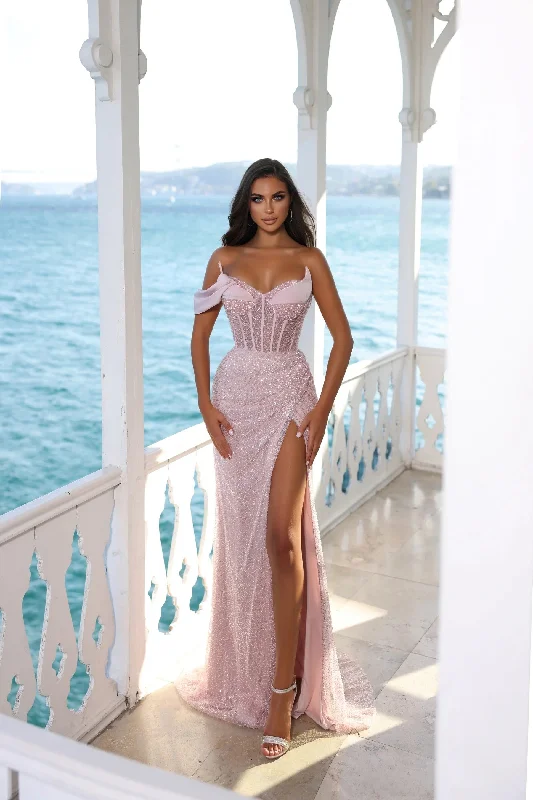 Modessa Couture M22409 Beaded Long Formal Fitted Prom Dress