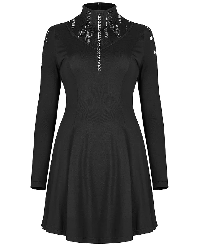 Punk Rave Gothic Broken Knit Chain Dress - Extended Size Range