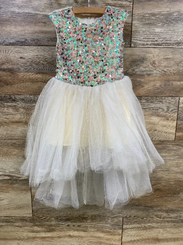Halabaloo Sequin Tulle Dress White sz 2T