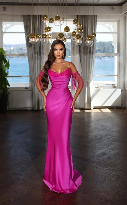 Modessa Couture M22412 Beaded Formal Long Fitted Slit Prom Dress
