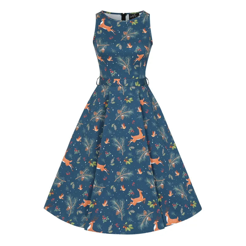 Hepburn Dress - Winter Deer