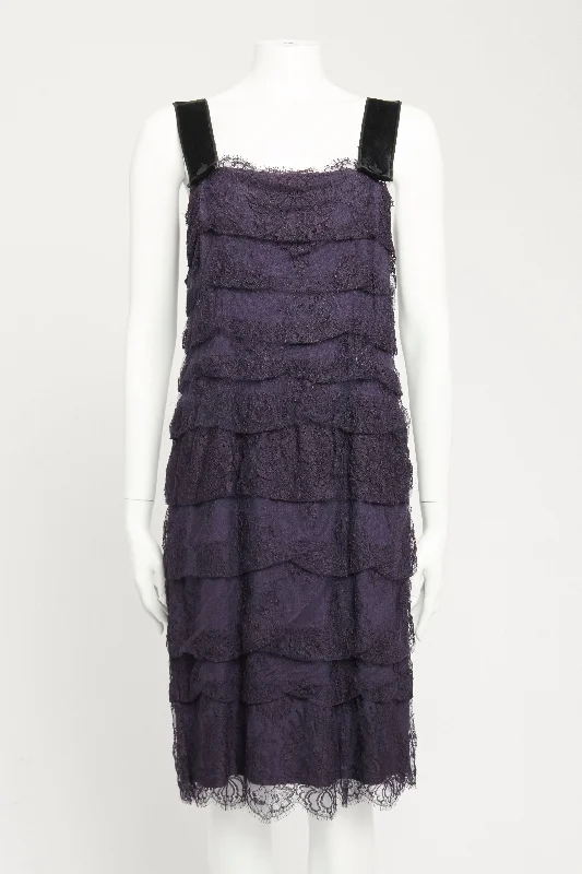 Navy Lace Preowned Knee Length Dress