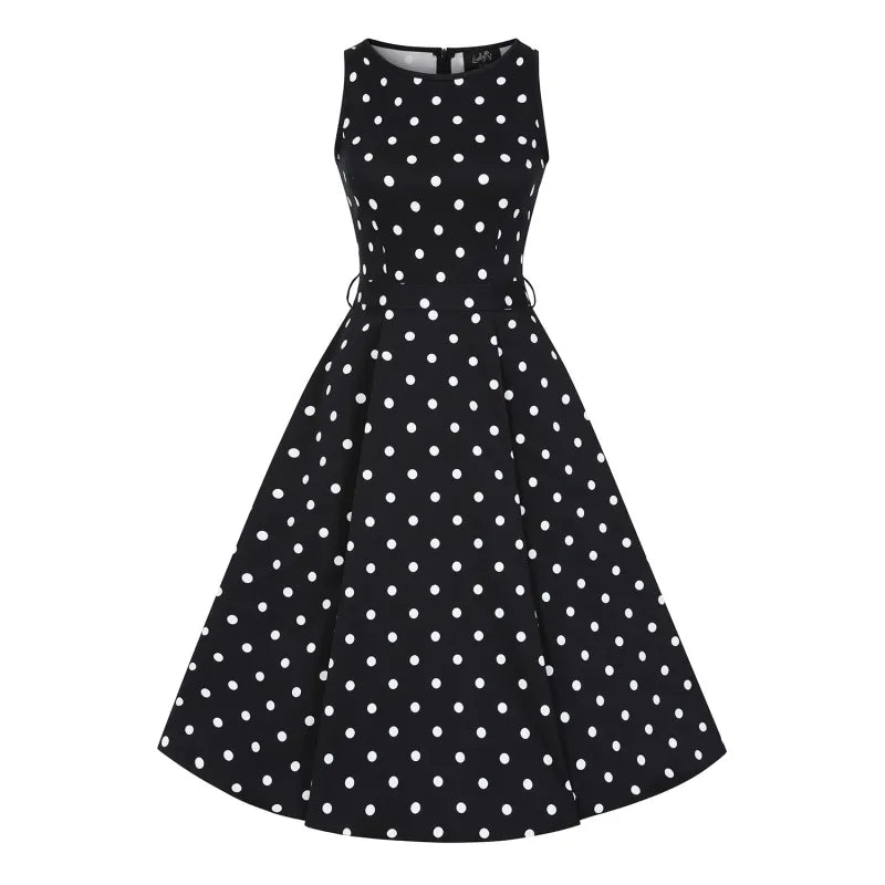 Hepburn Dress - Black Polka Dot