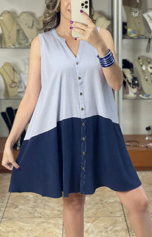 Two Shades of Blue Dress
