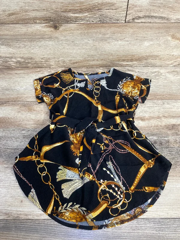 Shein Waist Tie Dress Black sz 2-3T