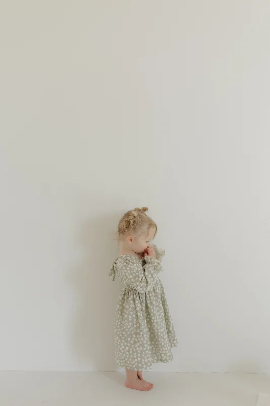 Child Dress | French Gray Floral