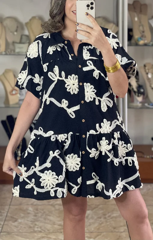 Black and Cream Doll Dress
