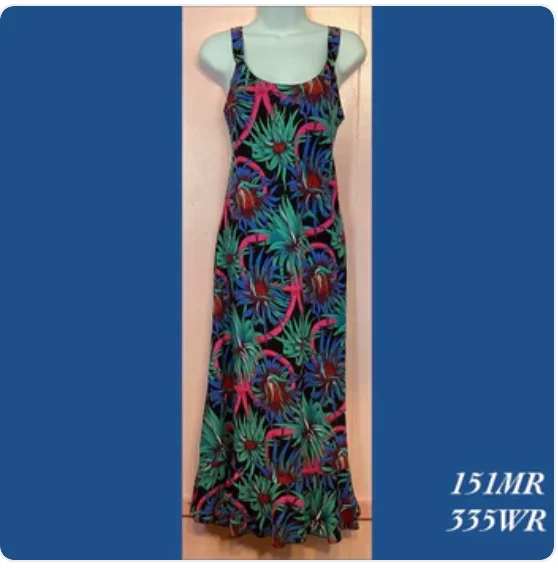 151MR - 335WR , Bias strap dress long with ruffle