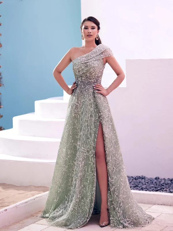 Modessa Couture M20360 Long Formal Beaded Slit Prom Dress