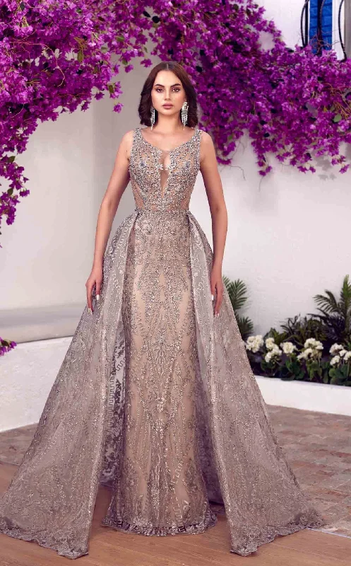 Modessa Couture M20361 Long Formal Evening Overskirt Prom Dress