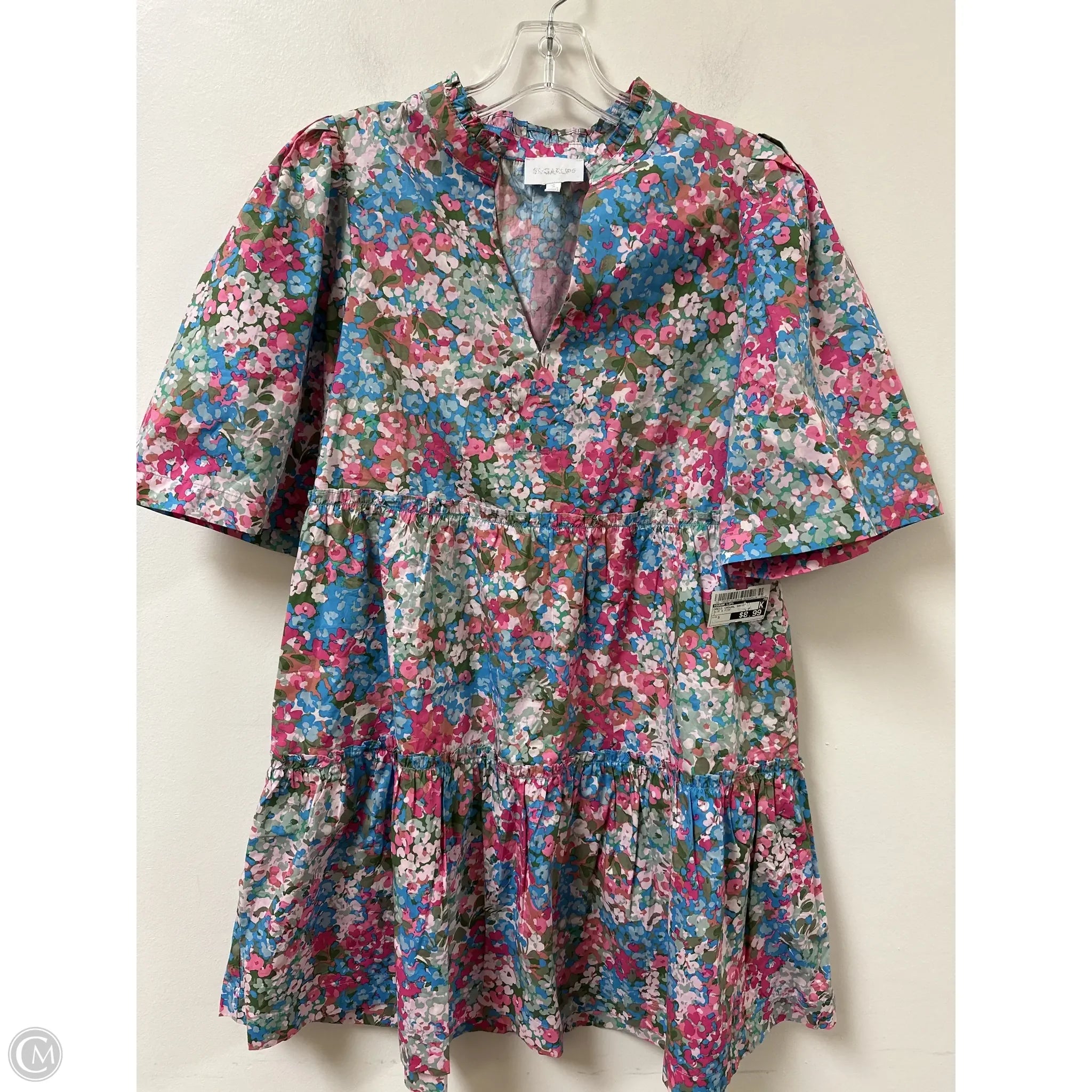 Dress Casual Short By Sugar Lips In Blue & Pink, Size: S