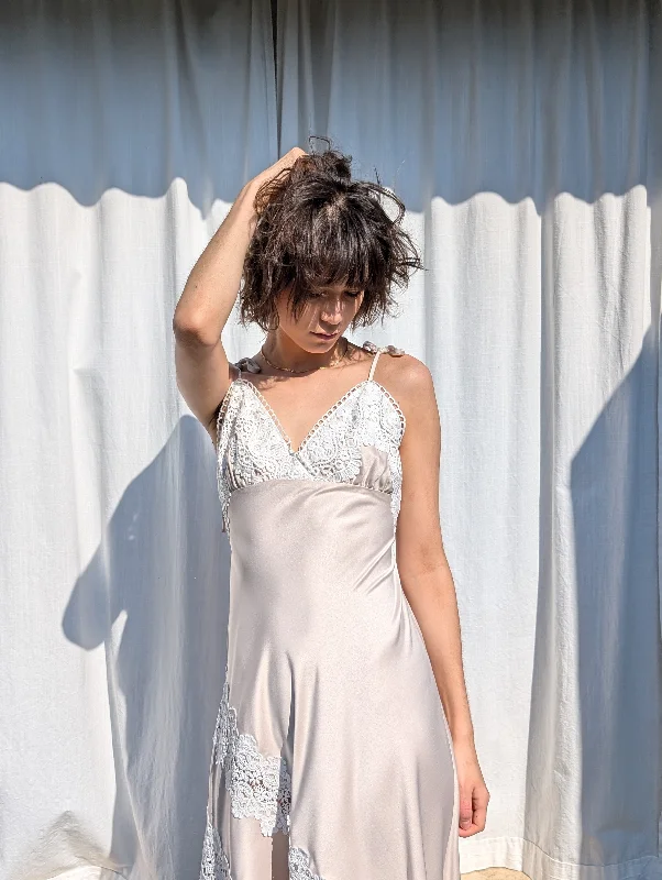 PETULA - satin and lace slip dress