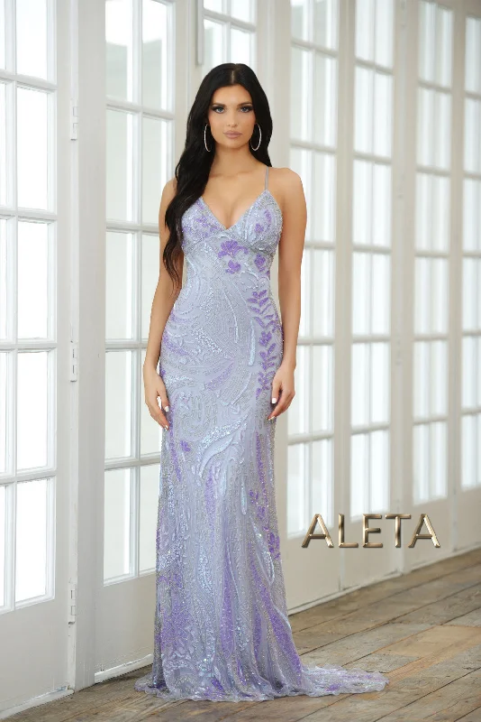 Aleta 903 Fitted Evening Gown Long Sequin Formal Prom Dress