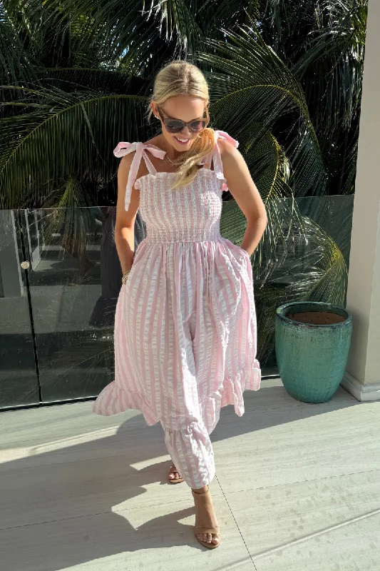 Blush Breeze Smocked Dress