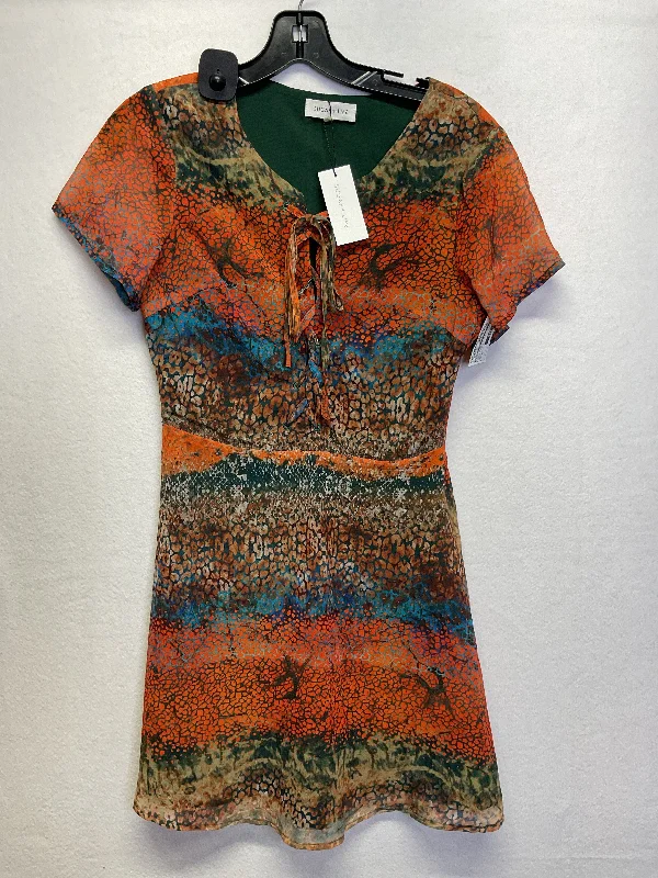 Dress Casual Short By Sugar Lips In Green & Orange, Size:Xs