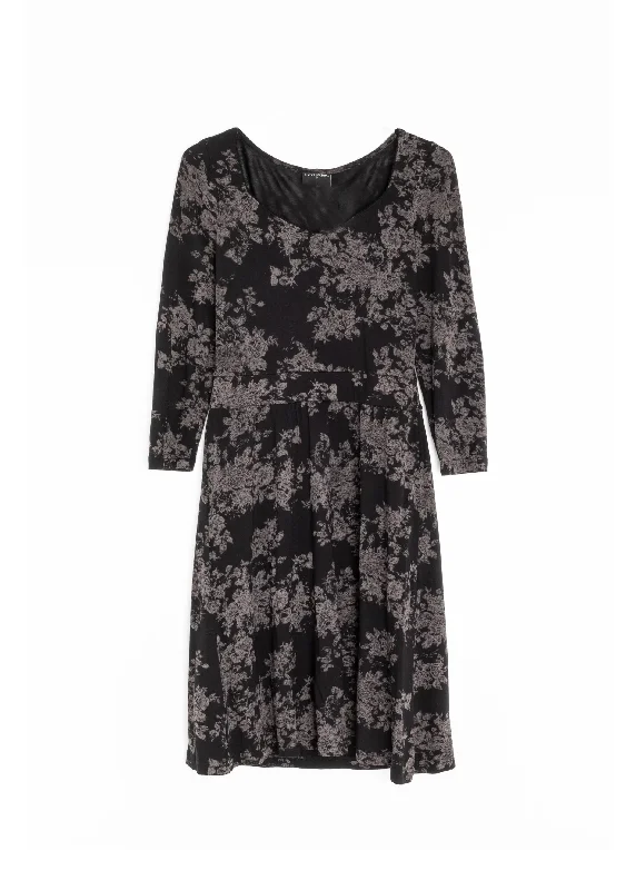 Women's Printed Dress,Black