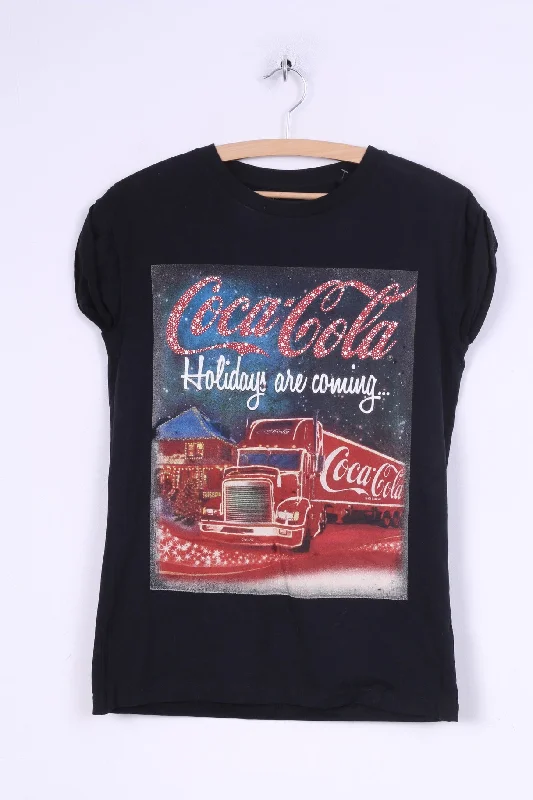 Atmosphere Womens 34 Graphic Shirt Coca-Cola Holidays are coming.. Classic Denim Short Sleeve Atmosphere Womens 34 Graphic Shirt Coca-Cola Holidays are coming.. Classic Denim Short Sleeve