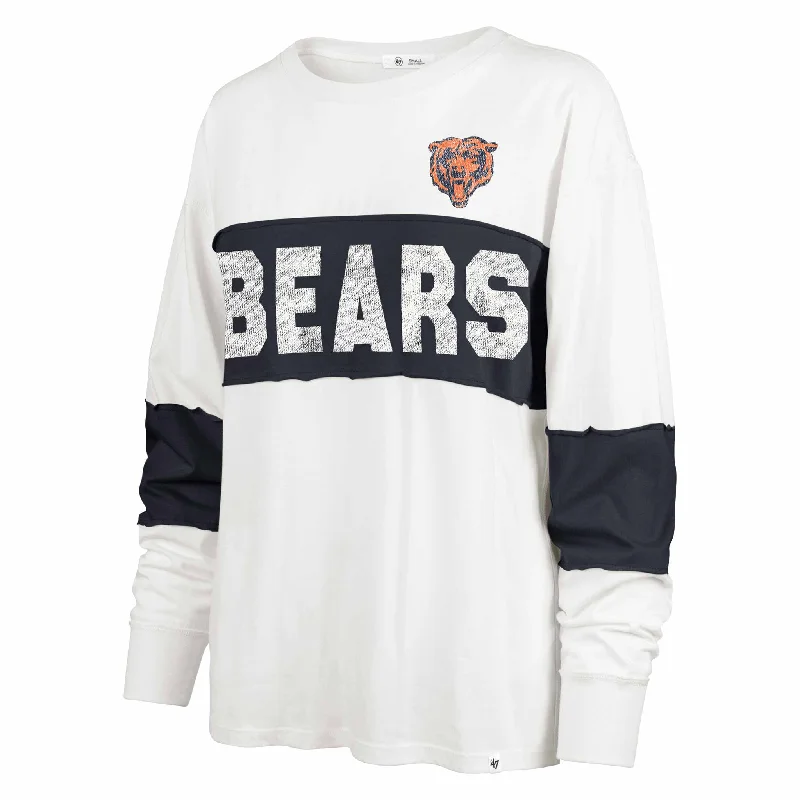 Chicago Bears 47 Brand Women's Sandstone Clubhouse Pride Taylor Longsleeve T Shirt Classic Solid Short Shirt