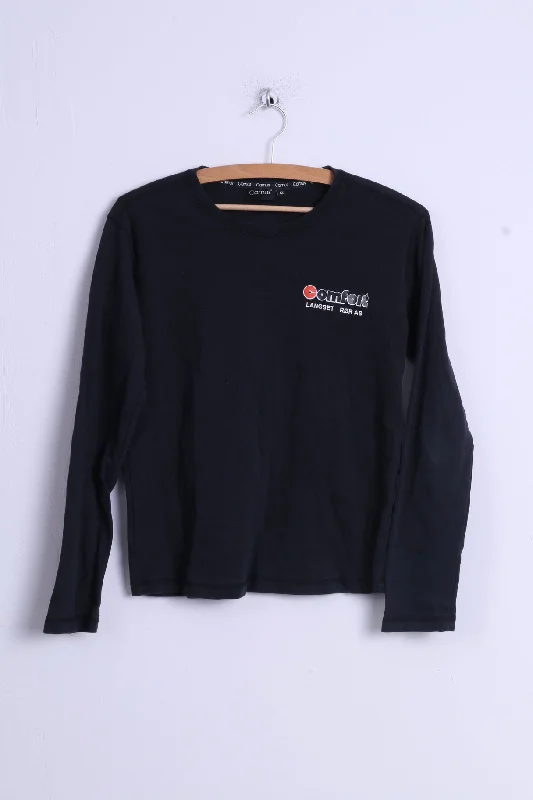 Camus Womens XL Shirt Black Cotton Long Sleeve Comfort Langset Comfortable Stretch Short Shirt