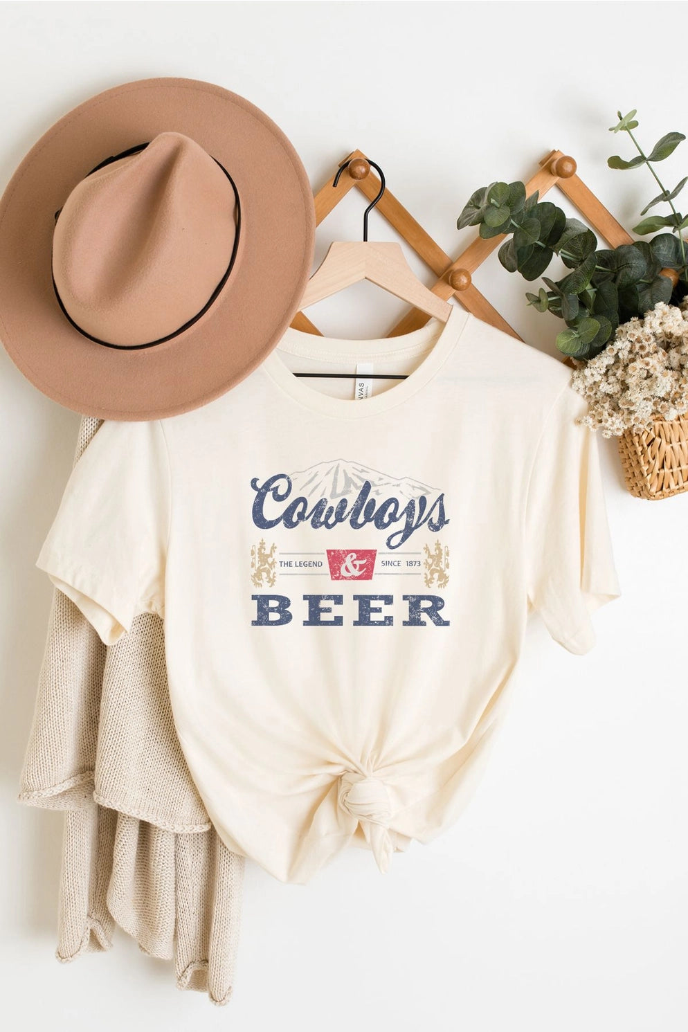 Cowboys and Beer Graphic Shirt Comfortable Short Sleeve Tee