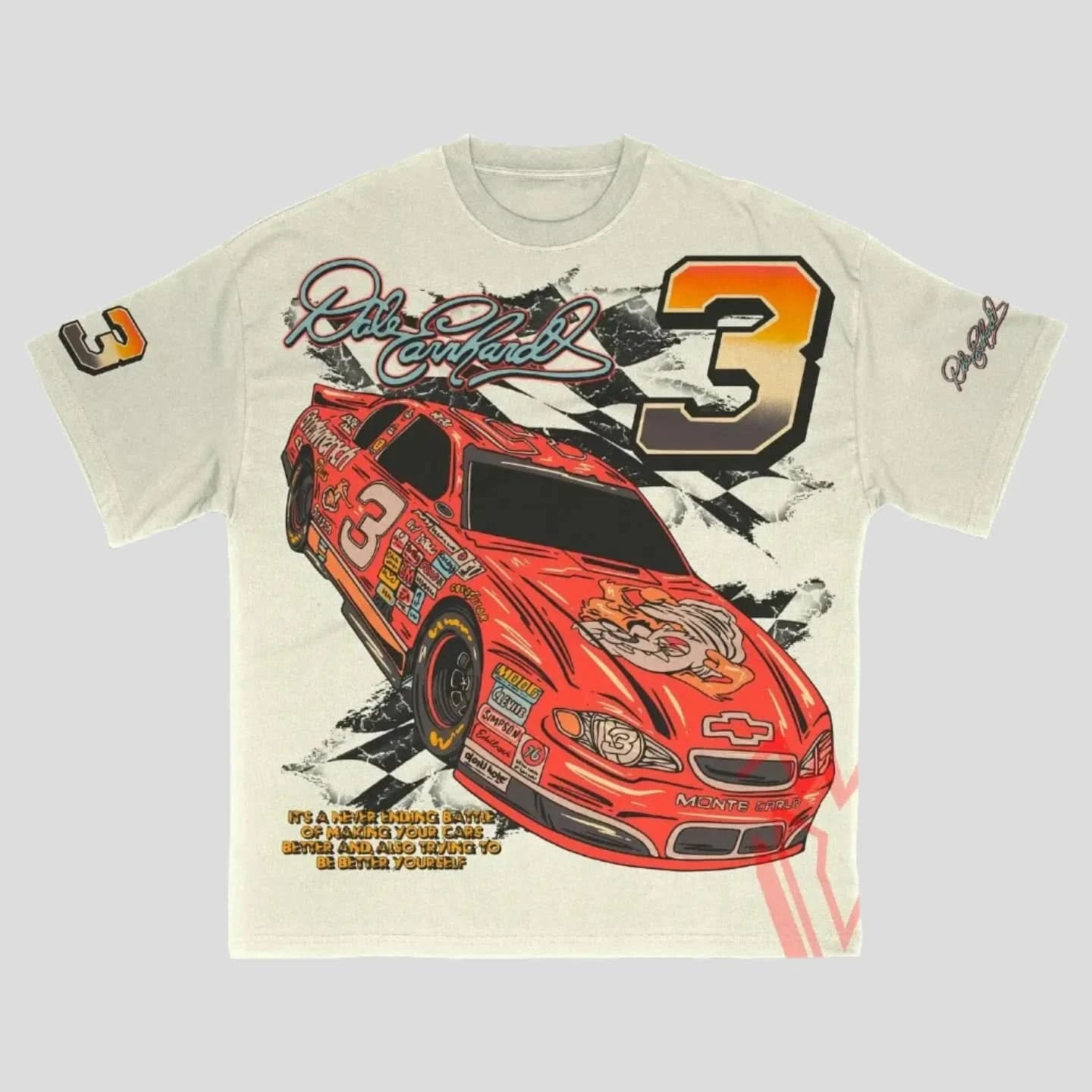 Dale Earnhardt Shirt - Oversized Tees for Racing Enthusiasts Trendy Ruffled Short Sleeve