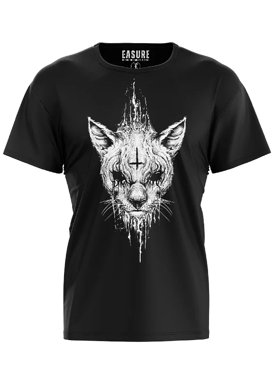 DEMON CAT - SHIRT Modern Short Sleeve Top