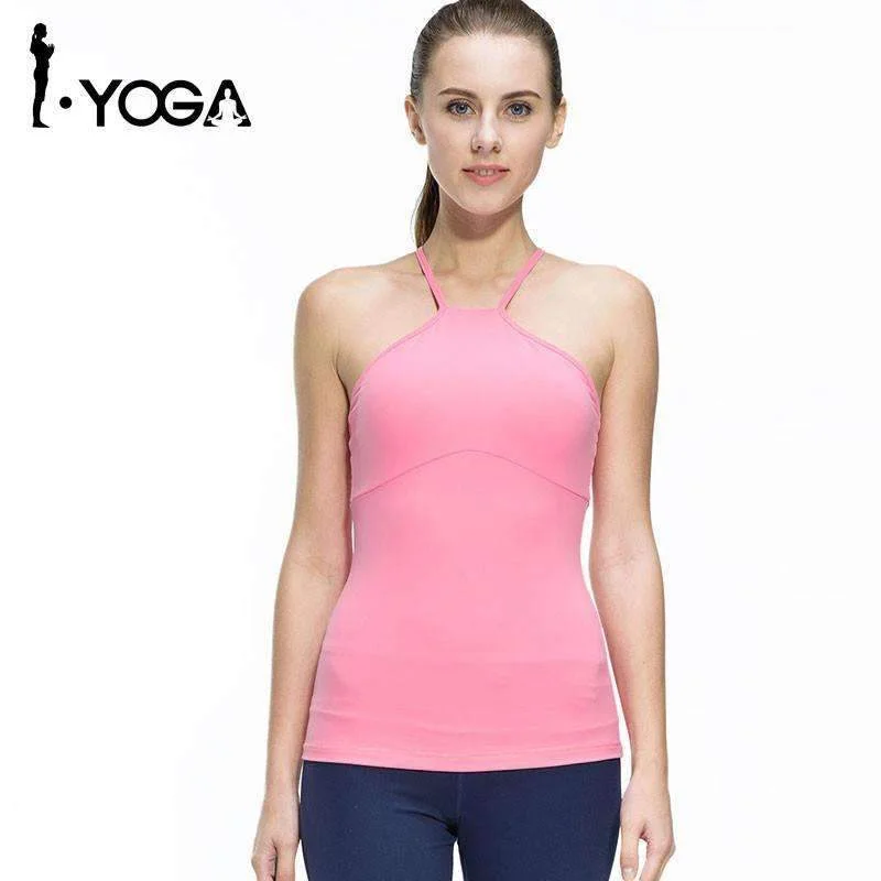 Fitness Women Sleeveless Shirts Jogging Vest Gym Sports Running Clothes Tight Yoga Top with Breathable Quick Dry Spandex Elegant Button-Down Short Shirt