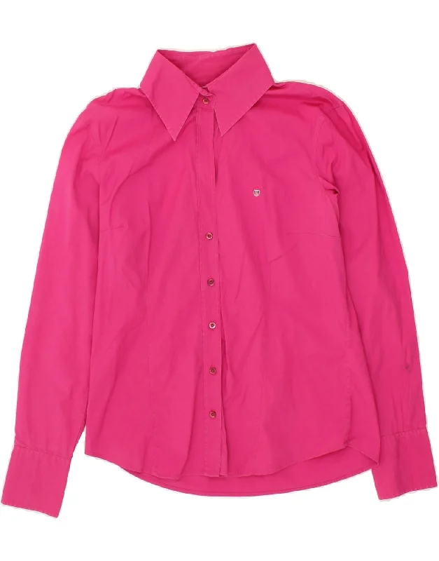 GANT Womens Shirt UK 14 Medium  Pink Cotton Stylish Crew Neck Shirt