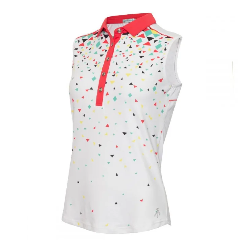 Green Lamb Ladies Enid Sleeveless Golf Polo Shirt SG21866 Chic Embellished Short Sleeve