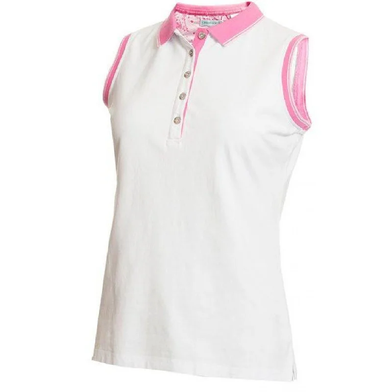 Green Lamb Ladies Pam Jersey Club S/L Golf Polo Shirt SG19731 Trendy Button-Front Short Sleeve