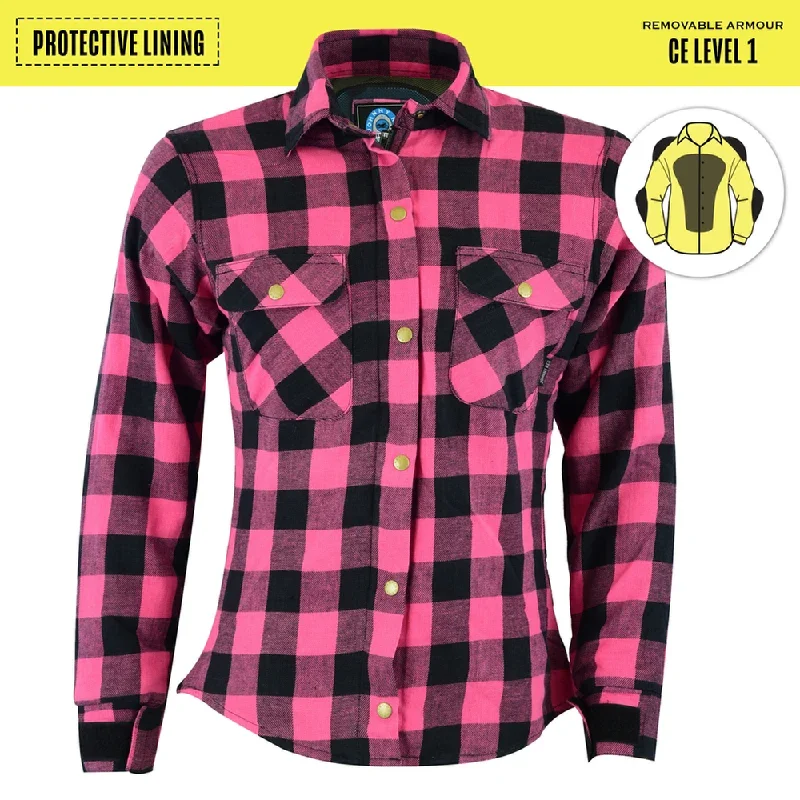 Johnny Reb Womens 'waratah' Plaid Protective Shirt - Reinforced With Protective- Fibre-JRS10004 Comfortable Fitted Short Sleeve