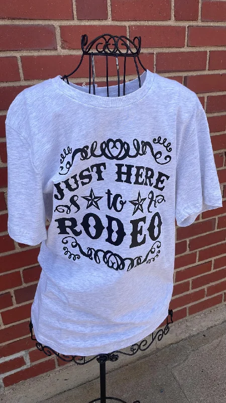 Just Here To Rodeo-M Canvas T Shirt Comfortable Pocket Short Shirt