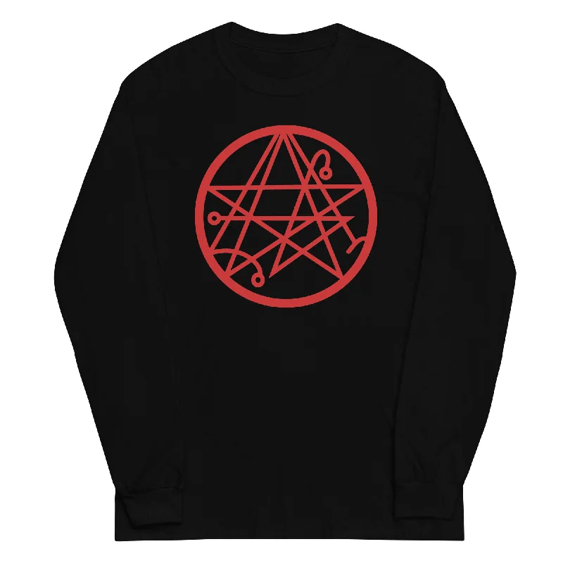 Necronomicon The Book of the Dead Occult Symbol Long Sleeve Shirt Trendy Ruffled Short Sleeve