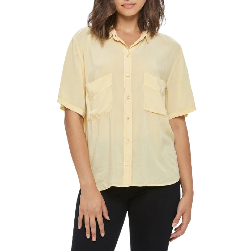 OBEY ST. MARINA BUTTON-DOWN SHIRT // PALE YELLOW Relaxed Short Sleeve Tee