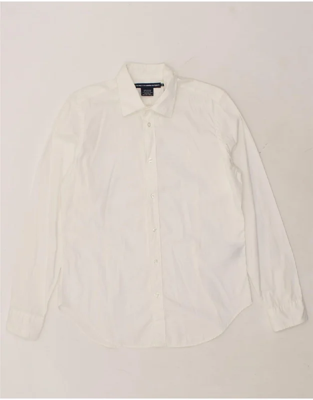 RALPH LAUREN Womens Shirt US 14 XL White Cotton Modern Short Sleeve Top