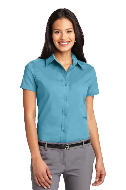 Port Authority Ladies Short Sleeve Easy Care  Shirt.  L508 Elegant Draped Short Sleeve