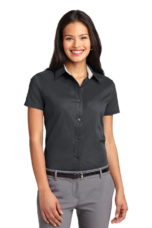 Port Authority Ladies Short Sleeve Easy Care  Shirt.  L508 Chic Button-Up Short Shirt