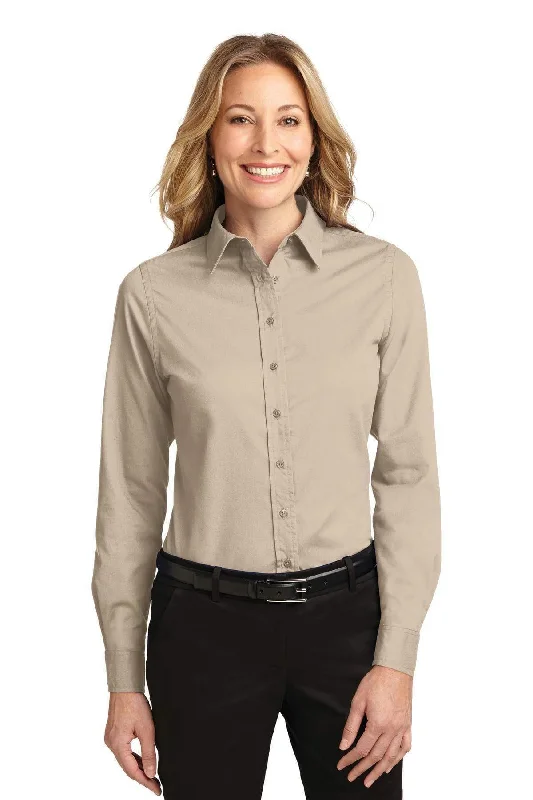 Port Authority Ladies Long Sleeve Easy Care Shirt.  L608 Stylish Split-Hem Short Shirt