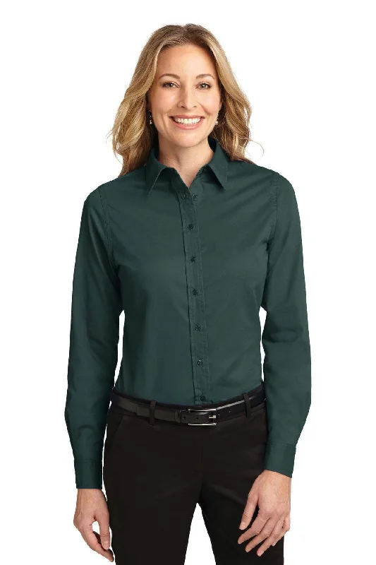 Port Authority Ladies Long Sleeve Easy Care Shirt.  L608 Fashionable Rounded Short Shirt