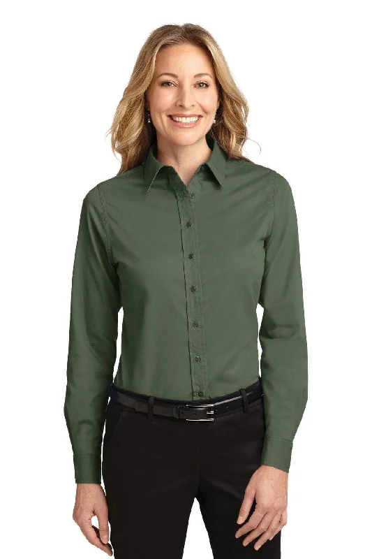 Port Authority Ladies Long Sleeve Easy Care Shirt.  L608 Elegant High-Low Short Shirt