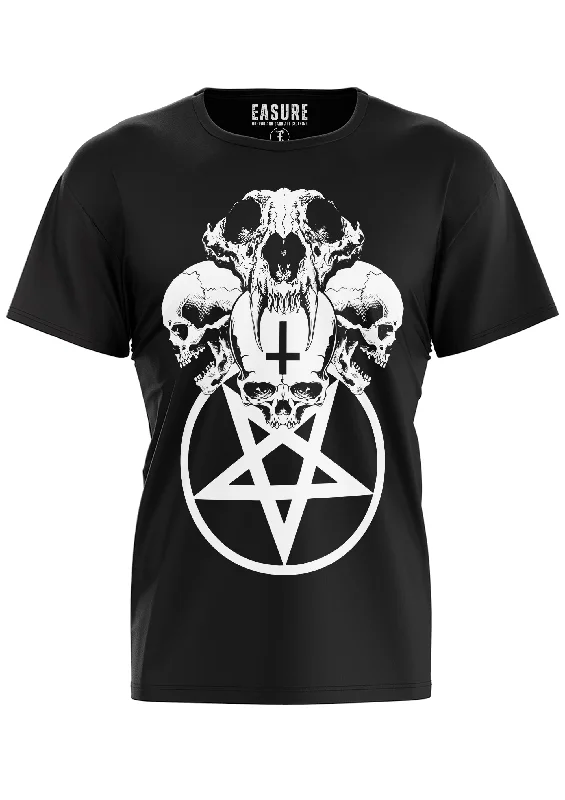 SKULL PENTAGRAM - SHIRT Fashionable Plaid Short Sleeve