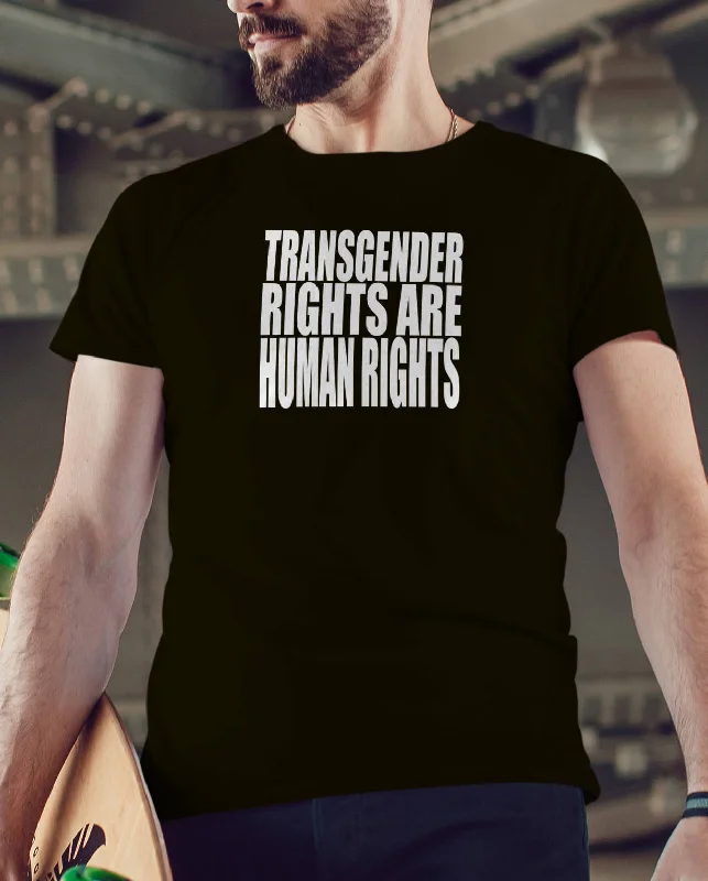 Transgender Rights Are Human Rights Shirt, Mens Tee Shirt Fashionable Draped Short Sleeve