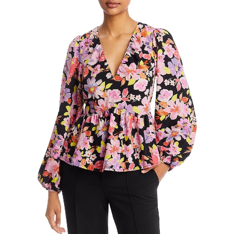 Vero Moda Womens Floral Shirt Blouse Cozy Loose Fit Short Sleeve