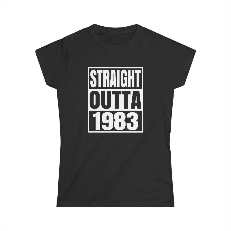 Vintage 1983 T Shirts for Women Retro Funny 1983 Birthday Womens Shirt Cozy Loose Fit Short Sleeve