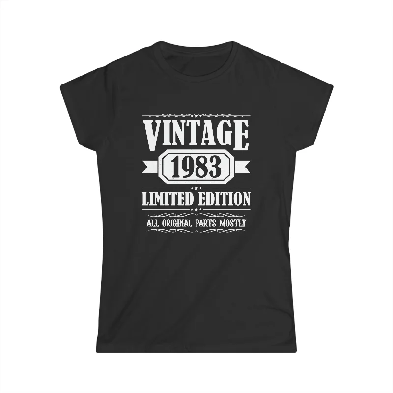 Vintage 1983 TShirt Women Limited Edition BDay 1983 Birthday Womens T Shirts Classic Basic Short Shirt