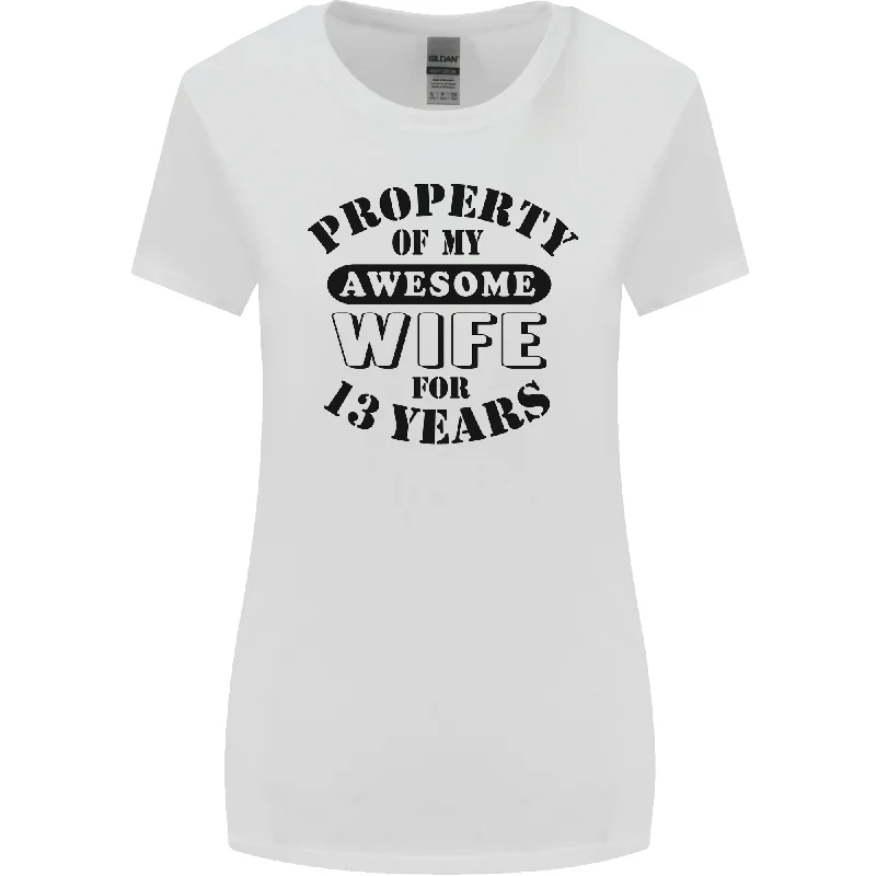 13th Wedding Anniversary 13 Year Funny Wife Womens Wider Cut T-Shirt Welt Pockets Slit Pockets 13th Wedding Anniversary 13 Year Funny Wife Womens Wider Cut T-Shirt Welt Pockets Slit Pockets
