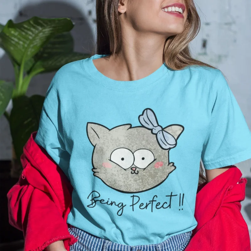 Being Perfect Round Neck Half Sleeve Classic T-Shirt Knit Fabric Woven Fabric Fleece Fabric